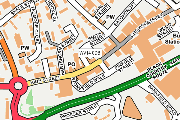 WV14 0DB map - OS OpenMap – Local (Ordnance Survey)