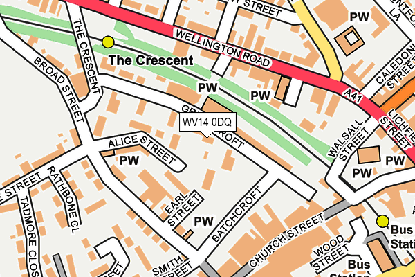 WV14 0DQ map - OS OpenMap – Local (Ordnance Survey)