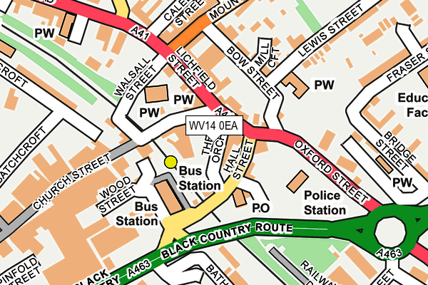 WV14 0EA map - OS OpenMap – Local (Ordnance Survey)