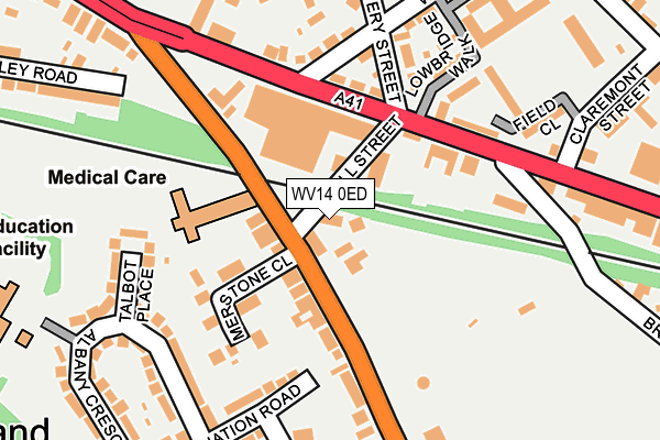 WV14 0ED map - OS OpenMap – Local (Ordnance Survey)
