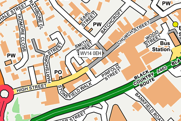 WV14 0EH map - OS OpenMap – Local (Ordnance Survey)