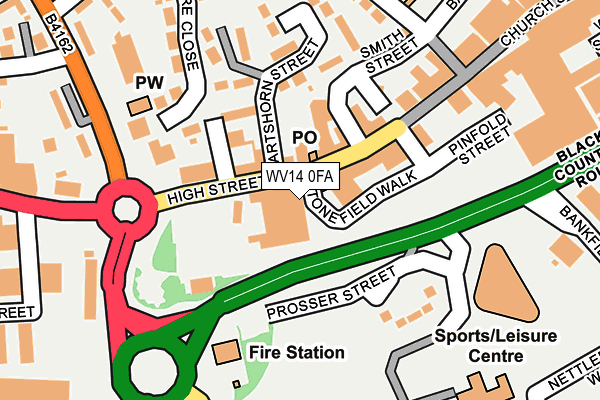 WV14 0FA map - OS OpenMap – Local (Ordnance Survey)