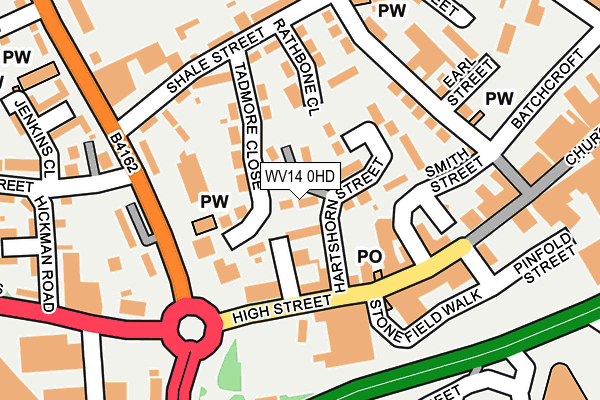 WV14 0HD map - OS OpenMap – Local (Ordnance Survey)