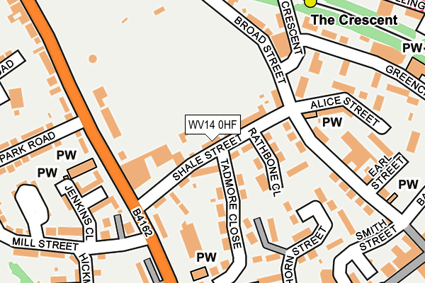 WV14 0HF map - OS OpenMap – Local (Ordnance Survey)