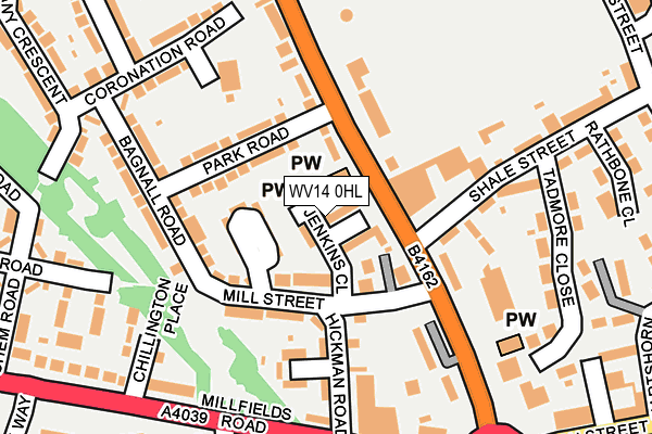 WV14 0HL map - OS OpenMap – Local (Ordnance Survey)