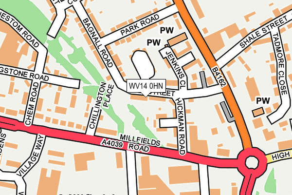 WV14 0HN map - OS OpenMap – Local (Ordnance Survey)