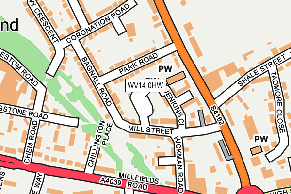 WV14 0HW map - OS OpenMap – Local (Ordnance Survey)