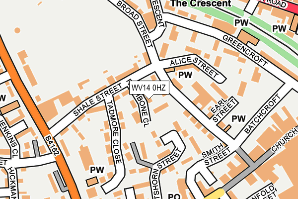 WV14 0HZ map - OS OpenMap – Local (Ordnance Survey)