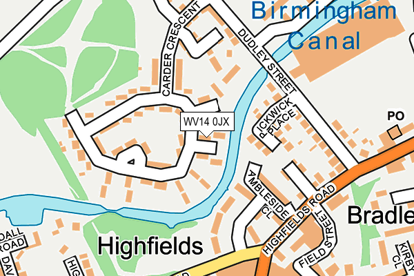 WV14 0JX map - OS OpenMap – Local (Ordnance Survey)
