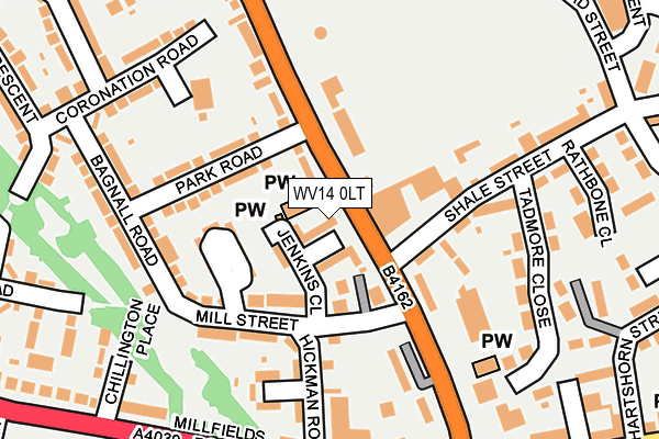 WV14 0LT map - OS OpenMap – Local (Ordnance Survey)