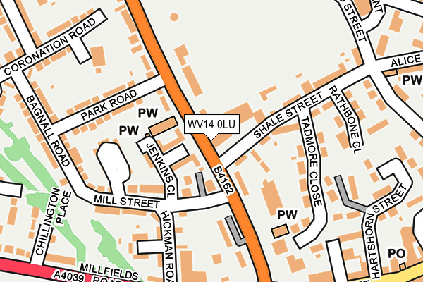 WV14 0LU map - OS OpenMap – Local (Ordnance Survey)