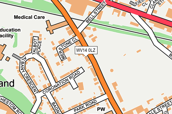 WV14 0LZ map - OS OpenMap – Local (Ordnance Survey)