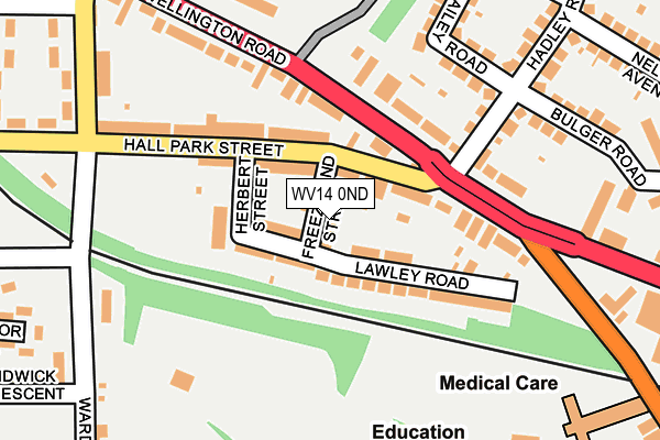 WV14 0ND map - OS OpenMap – Local (Ordnance Survey)