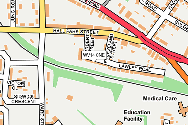 WV14 0NE map - OS OpenMap – Local (Ordnance Survey)