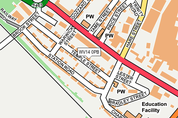 WV14 0PB map - OS OpenMap – Local (Ordnance Survey)