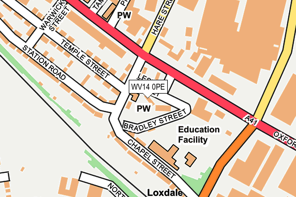 WV14 0PE map - OS OpenMap – Local (Ordnance Survey)