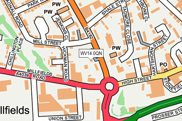 WV14 0QN map - OS OpenMap – Local (Ordnance Survey)