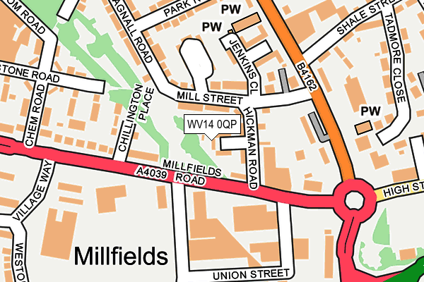 WV14 0QP map - OS OpenMap – Local (Ordnance Survey)