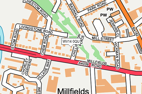 WV14 0QU map - OS OpenMap – Local (Ordnance Survey)