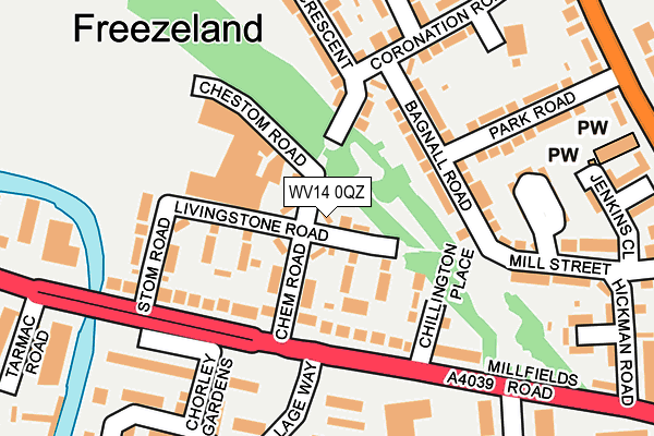 WV14 0QZ map - OS OpenMap – Local (Ordnance Survey)