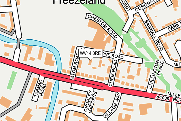 WV14 0RE map - OS OpenMap – Local (Ordnance Survey)