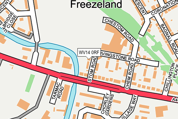 WV14 0RF map - OS OpenMap – Local (Ordnance Survey)