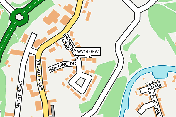 WV14 0RW map - OS OpenMap – Local (Ordnance Survey)