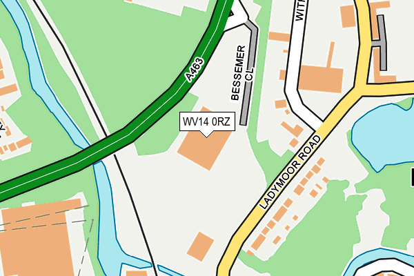WV14 0RZ map - OS OpenMap – Local (Ordnance Survey)