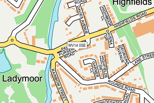 WV14 0SE map - OS OpenMap – Local (Ordnance Survey)