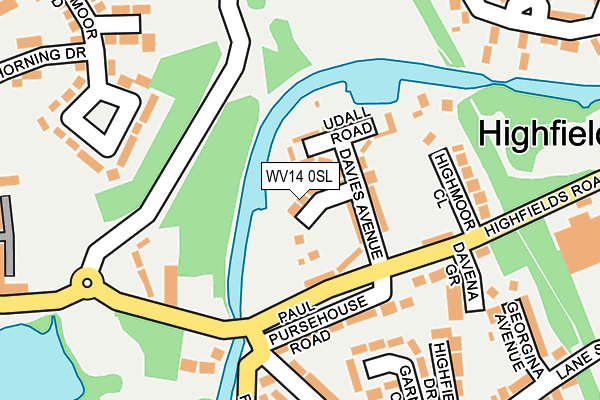 WV14 0SL map - OS OpenMap – Local (Ordnance Survey)