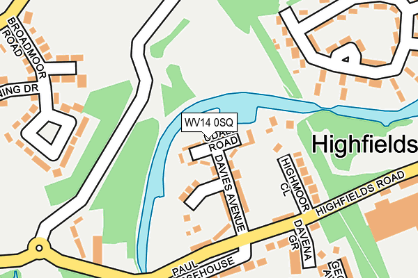 WV14 0SQ map - OS OpenMap – Local (Ordnance Survey)