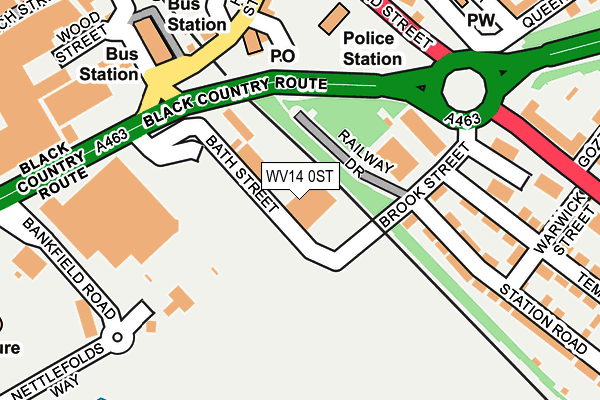 WV14 0ST map - OS OpenMap – Local (Ordnance Survey)