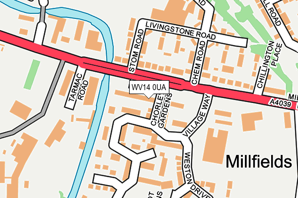 WV14 0UA map - OS OpenMap – Local (Ordnance Survey)