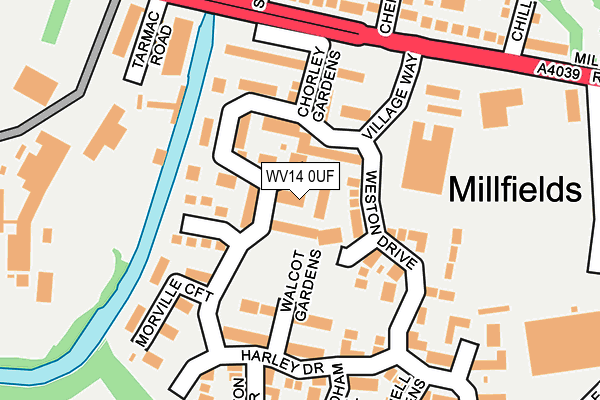 WV14 0UF map - OS OpenMap – Local (Ordnance Survey)