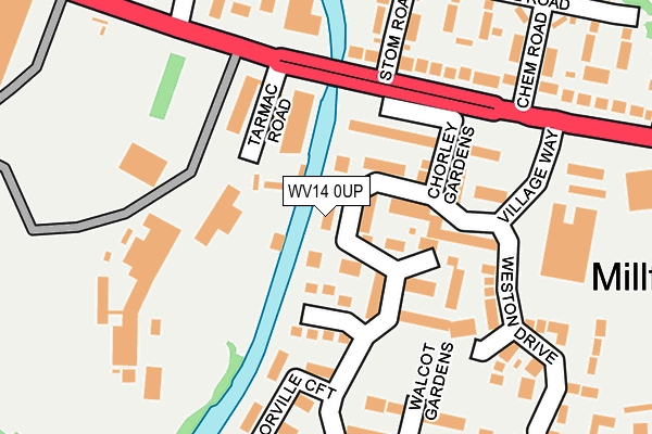 WV14 0UP map - OS OpenMap – Local (Ordnance Survey)