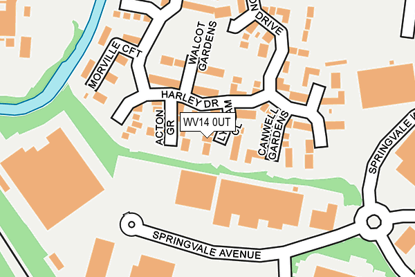 WV14 0UT map - OS OpenMap – Local (Ordnance Survey)