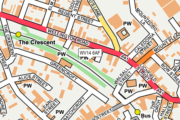 WV14 6AF map - OS OpenMap – Local (Ordnance Survey)