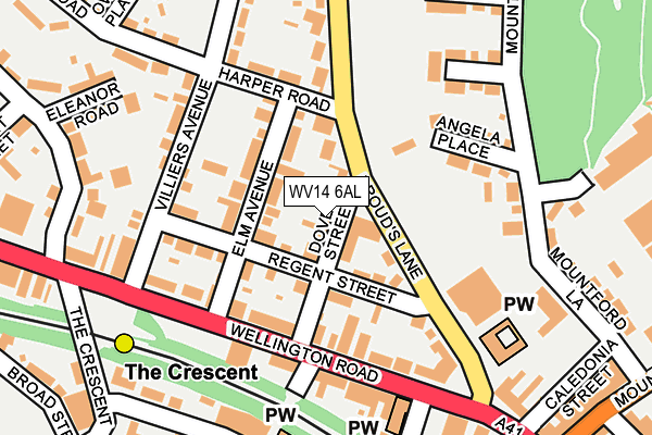 WV14 6AL map - OS OpenMap – Local (Ordnance Survey)