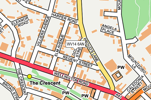 WV14 6AN map - OS OpenMap – Local (Ordnance Survey)