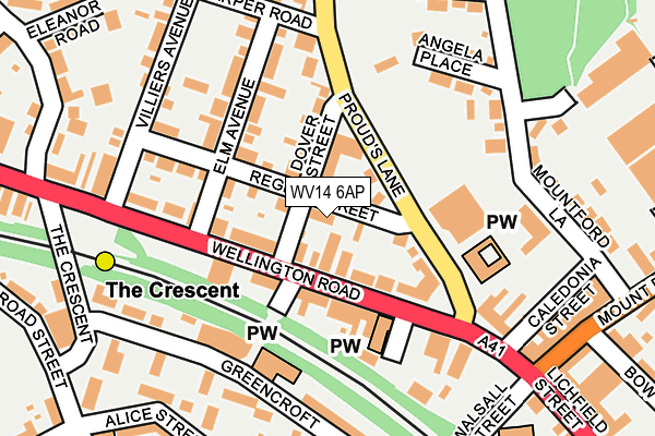 WV14 6AP map - OS OpenMap – Local (Ordnance Survey)