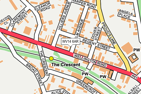 WV14 6AR map - OS OpenMap – Local (Ordnance Survey)