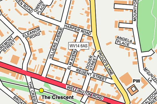 WV14 6AS map - OS OpenMap – Local (Ordnance Survey)