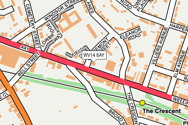 WV14 6AY map - OS OpenMap – Local (Ordnance Survey)