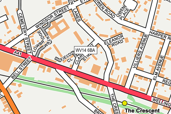 WV14 6BA map - OS OpenMap – Local (Ordnance Survey)