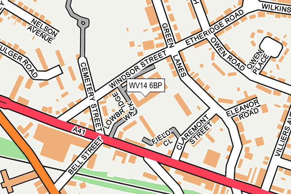 WV14 6BP map - OS OpenMap – Local (Ordnance Survey)