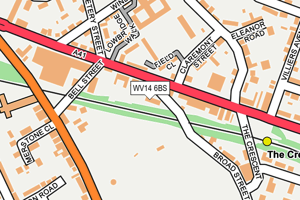 WV14 6BS map - OS OpenMap – Local (Ordnance Survey)