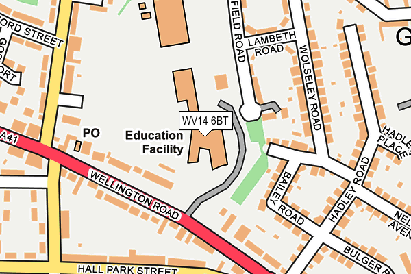 WV14 6BT map - OS OpenMap – Local (Ordnance Survey)