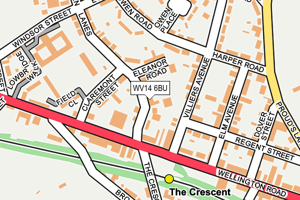 WV14 6BU map - OS OpenMap – Local (Ordnance Survey)