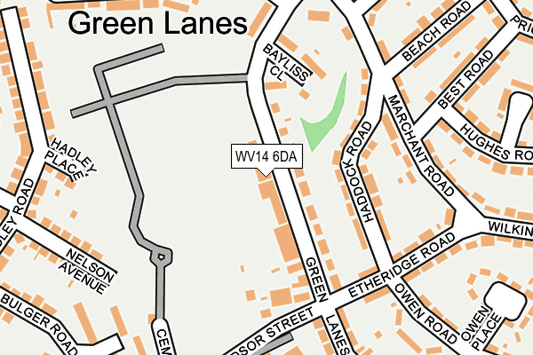 WV14 6DA map - OS OpenMap – Local (Ordnance Survey)
