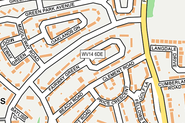 WV14 6DE map - OS OpenMap – Local (Ordnance Survey)